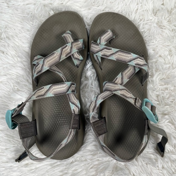 Chaco | Z/2 Classic Strappy Hiking Outdoors Sandals Teal Gray Aztec - Picture 5 of 8